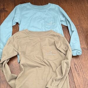 Properly Tied Kids Long Sleeve Tees - Blue and Tan